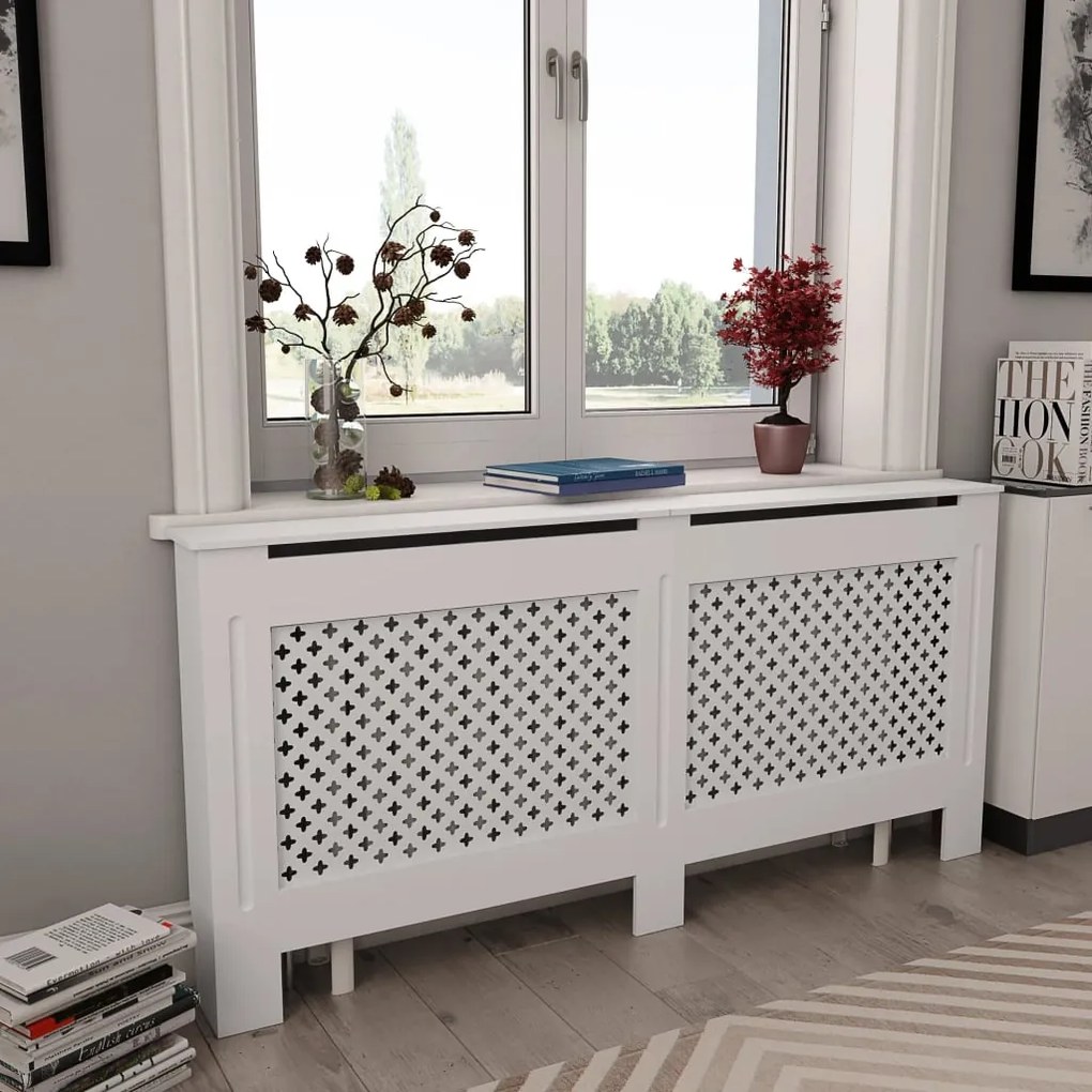 Copertura Per Radiatore Bianca 172x19x81,5 Cm İn Mdf /