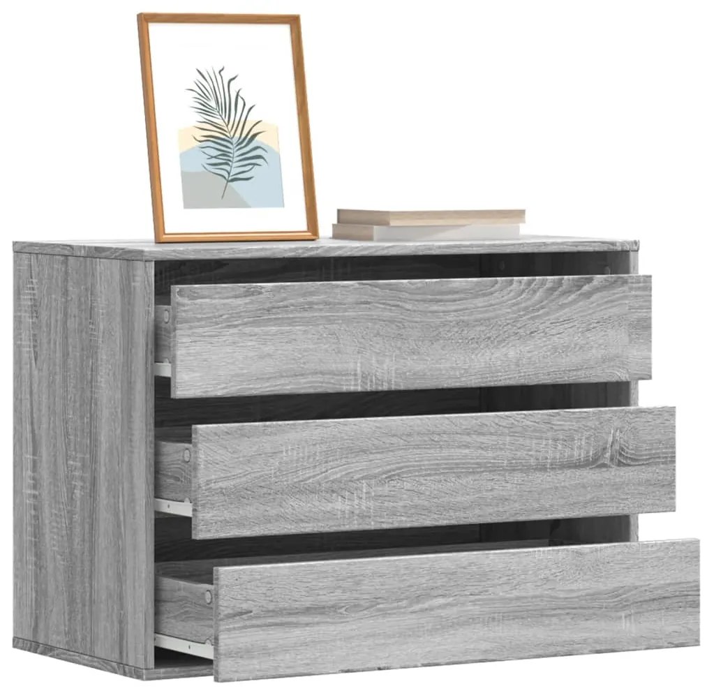 Cassettiera angolare grigio sonoma 80x41x58cm legno multistrato