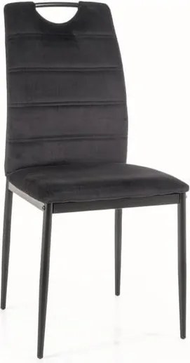 Sedia in velluto nero Rip Blu19
