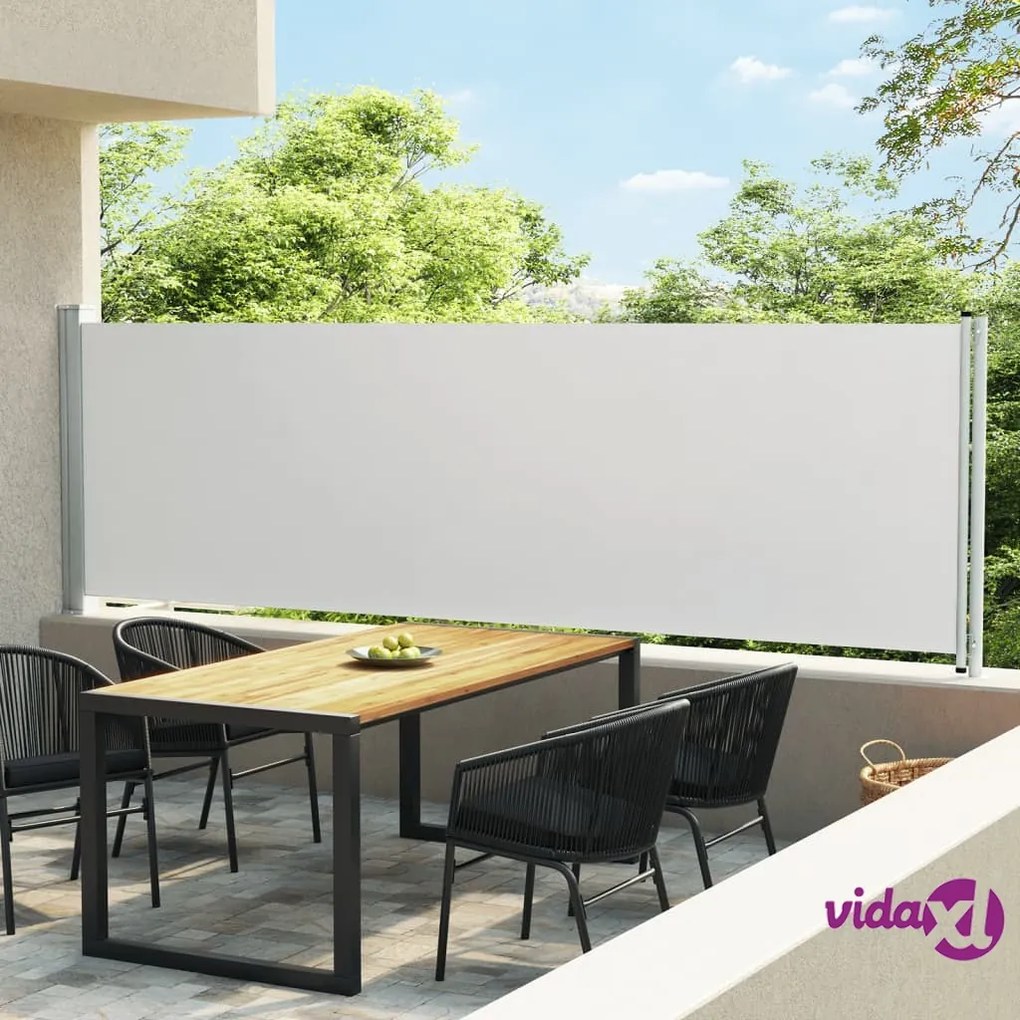 vidaXL Tenda Laterale Retrattile per Patio 140x600 cm Crema