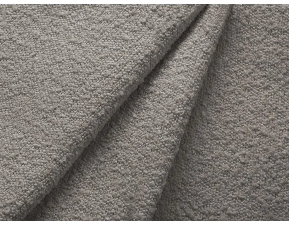 Divano angolare grigio chiaro allungabile e con contenitore (con penisola a destra/con chaise lounge) con rivestimento in bouclé Kyoto – Cosmopolitan Design