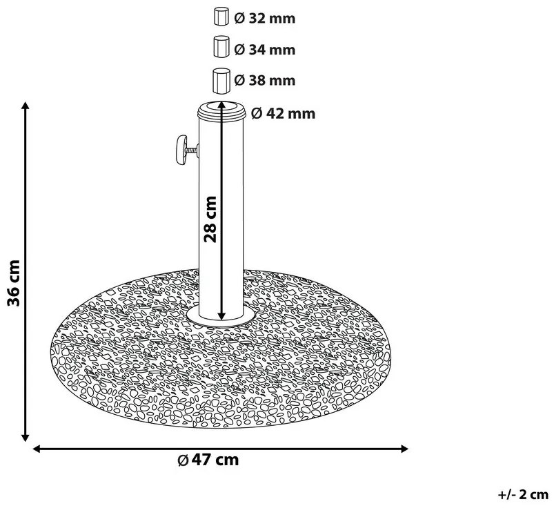 Base in cemento per ombrellone con effetto pietra ⌀ 47 cm CEVO Beliani