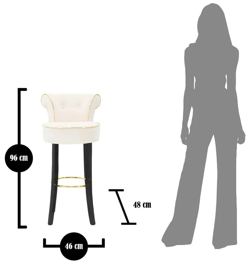 Sgabello da bar in velluto crema 96 cm Luxy - Mauro Ferretti