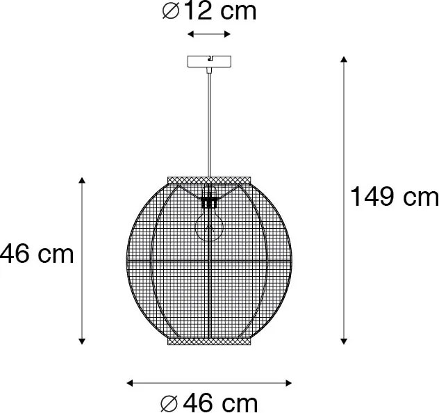 Lampada a sospensione orientale marrone 46 cm - Rob