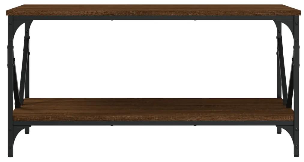 Tavolino da salotto rovere marrone 90x50x45cm legno multistrato