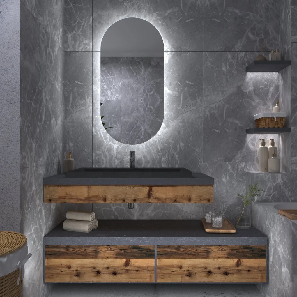Specchio asimmetrico con luce LED G3