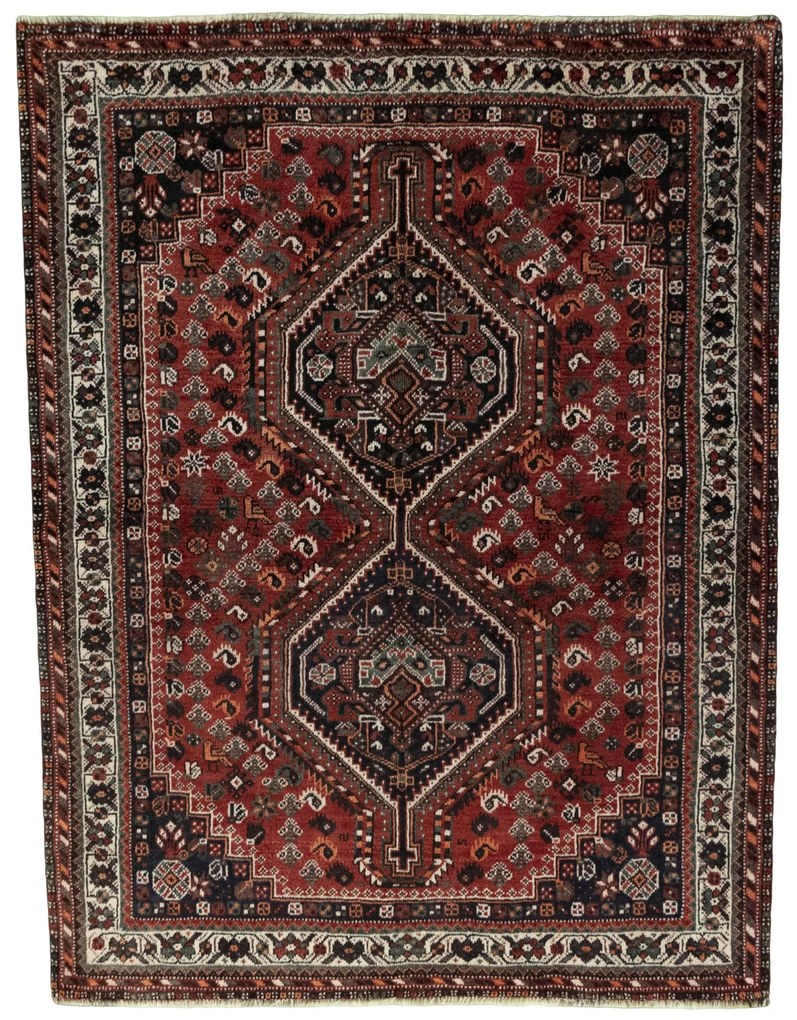 Shiraz Tappeto persiano 160x210 Rosso (Iran) Annodato A Mano