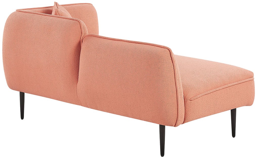 Chaise longue destra bouclé rosa pesca CHEVANNES Beliani