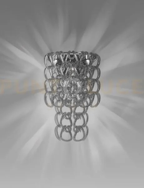 Giogali applique a parete cristallo fume' e cromo lucido 1 luce att...