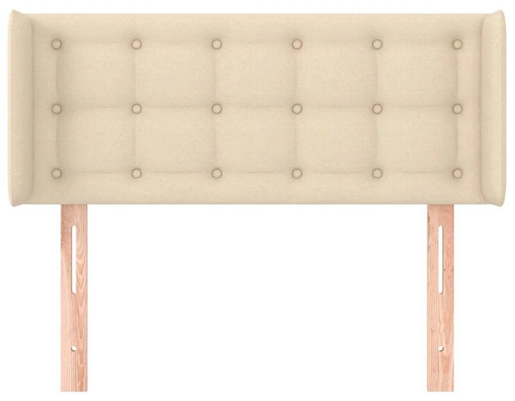 Testiera ad orecchio crema 83x16x78/88 cm in tessuto