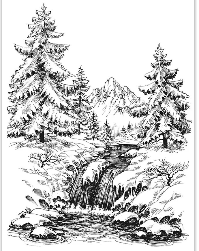 Quadro su tela – Paesaggio fiabesco in bianco e nero