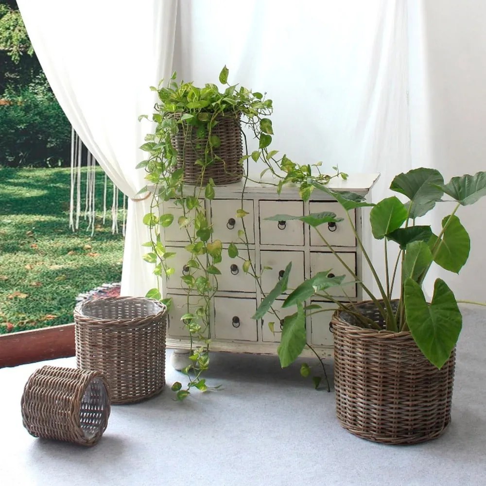 Set di coprivaso in vimini 4 pz ø 40 cm Bogor – House Nordic