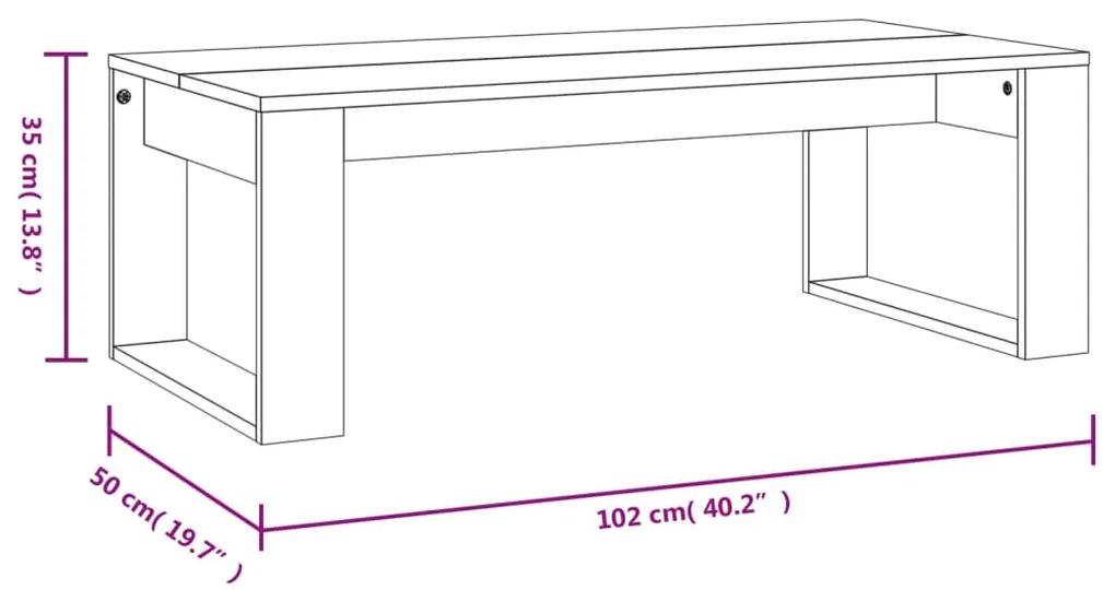 Tavolino da Salotto Grigio Sonoma 102x50x35cm Legno Multistrato