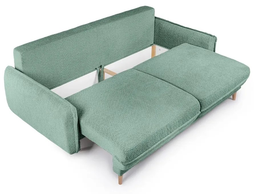 Divano letto verde in tessuto bouclé 215 cm Patti - Bonami Selection