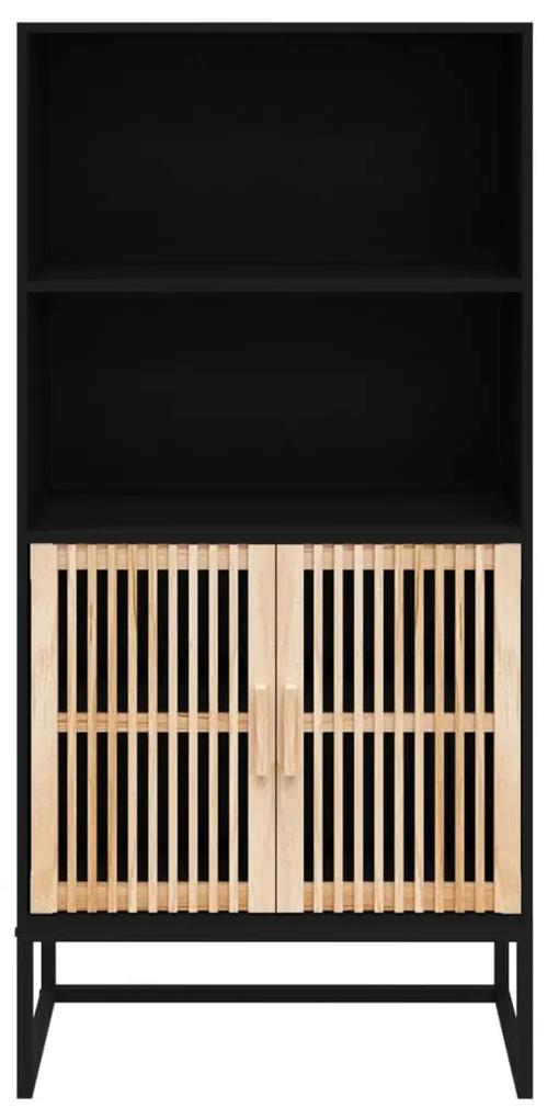 Credenza nera 60x35x125 cm in legno multistrato