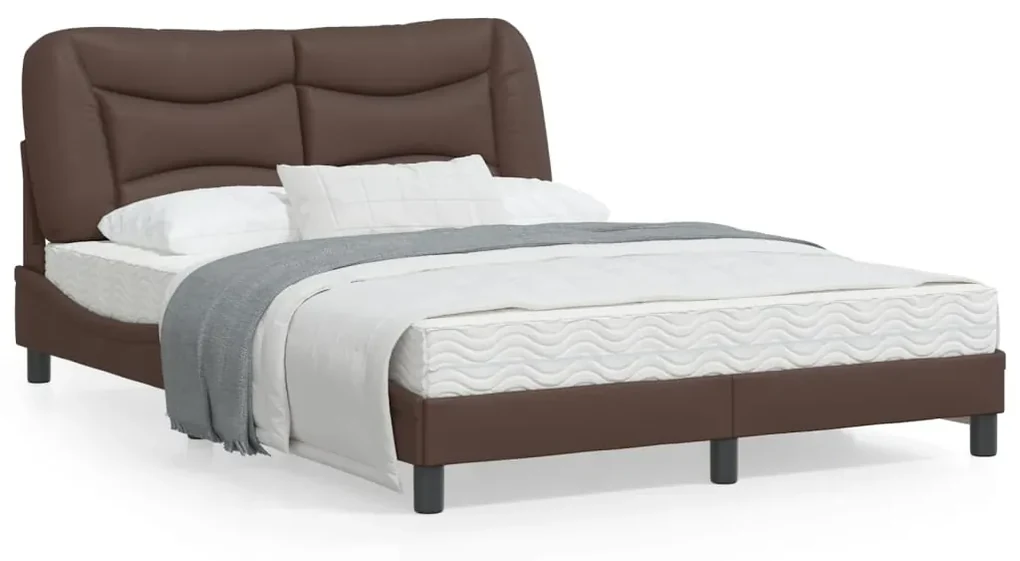 Giroletto con testiera marrone 140x200 cm in similpelle