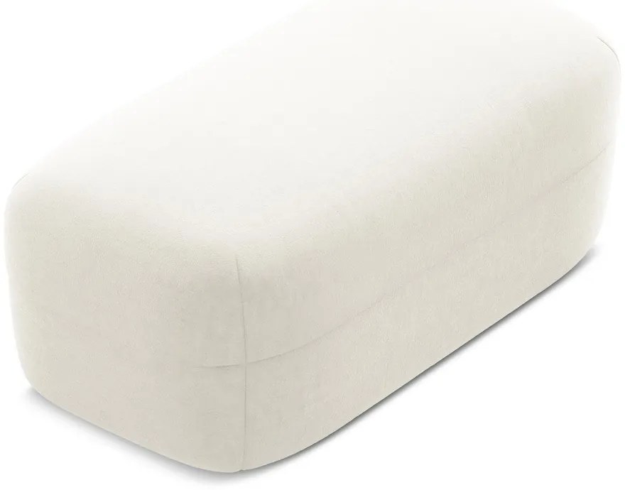 Poggiapiedi bianco con rivestimento in velluto Moana – Makamii