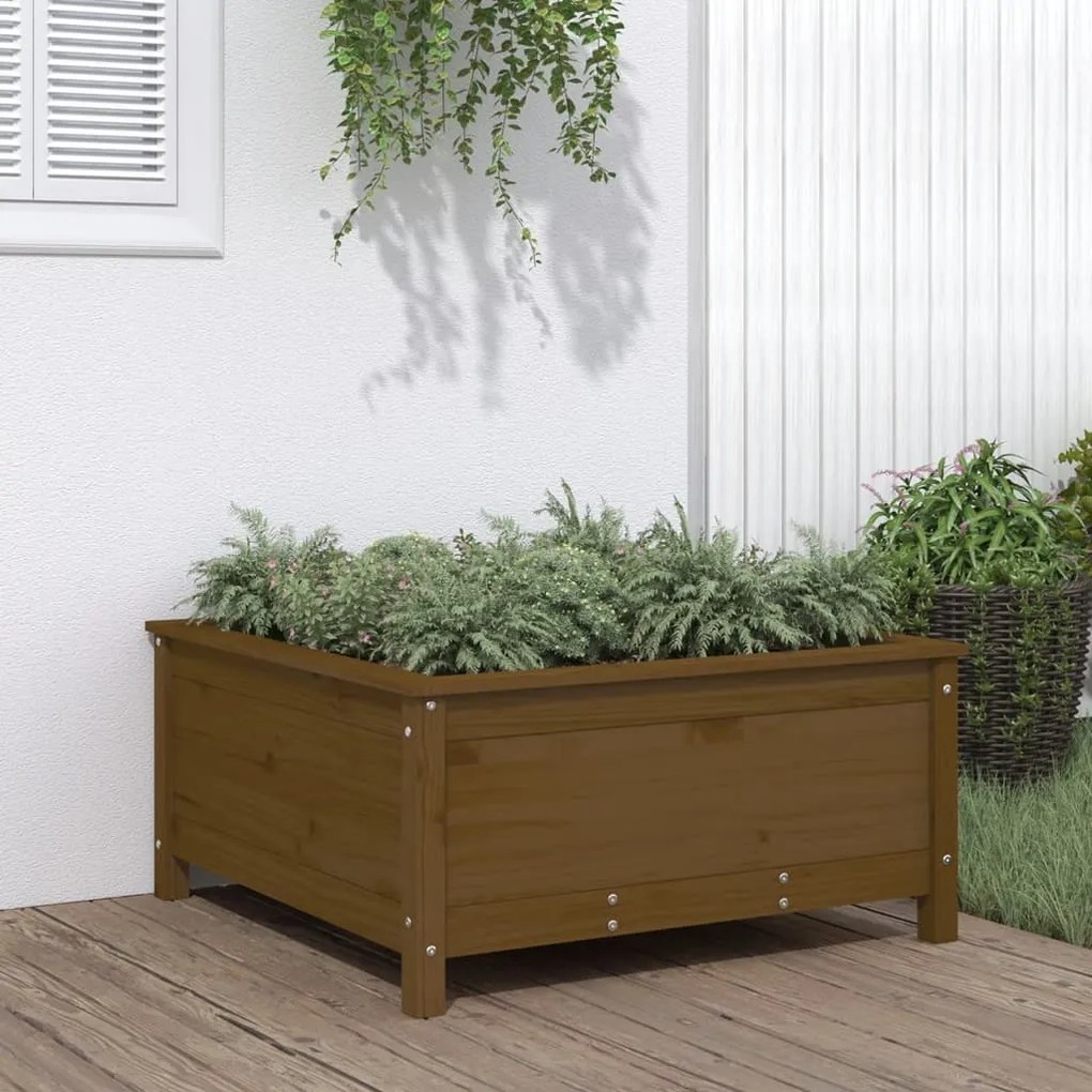Fioriera Da Giardino Ambra 82,5x82,5x39 Cm Legno Massello Pino /
