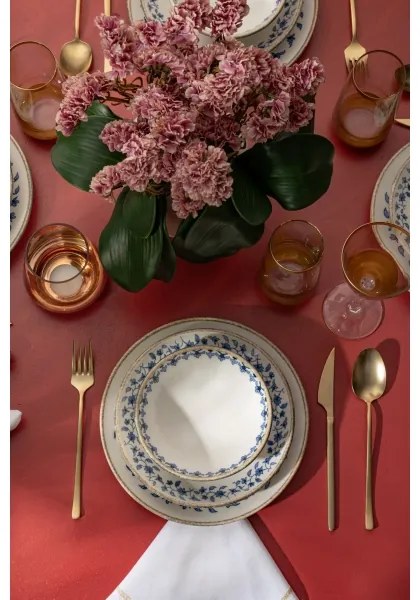 Set da tavola 18 pezzi bianco/blu/porcellana