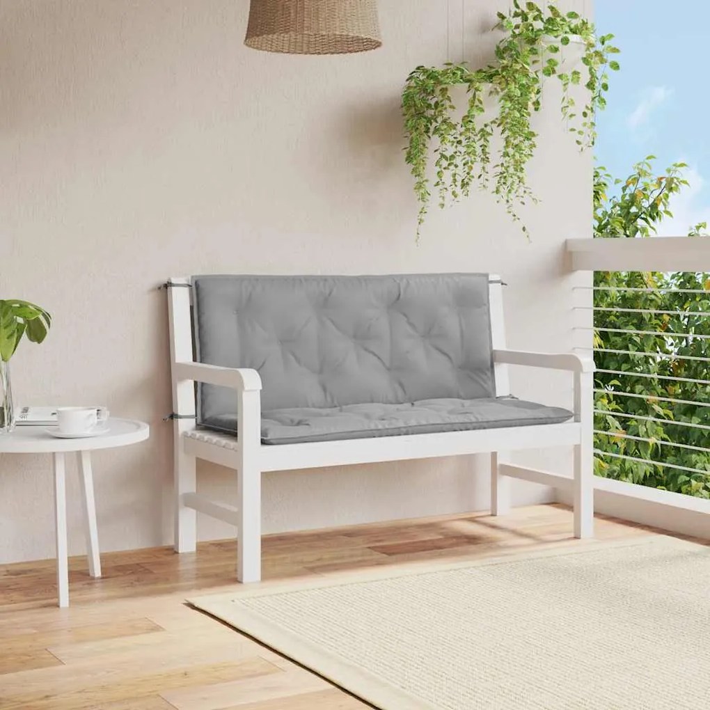 Cuscino Per Panca Grigio 120x(50+50)x7cm İn Tessuto Oxford /