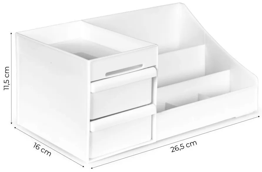 Organizzatore di cosmetici 26,5 x 16 x 11,5 bianco