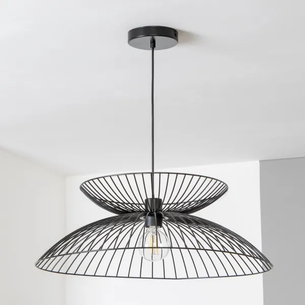 Brilagi - Lampada a sospensione LED su cavo CERIA WIRE 1xE27/40W/230V Ø 60 cm nera