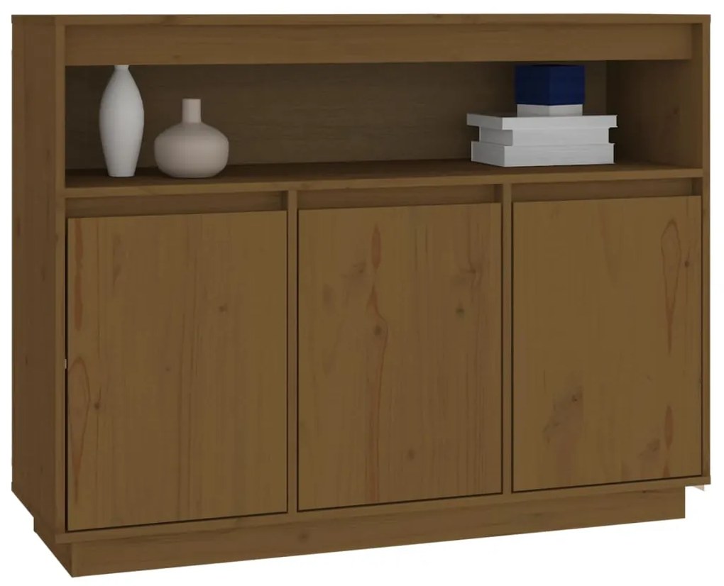 Credenza marrone miele 104,5x34x80 cm in legno massello di pino