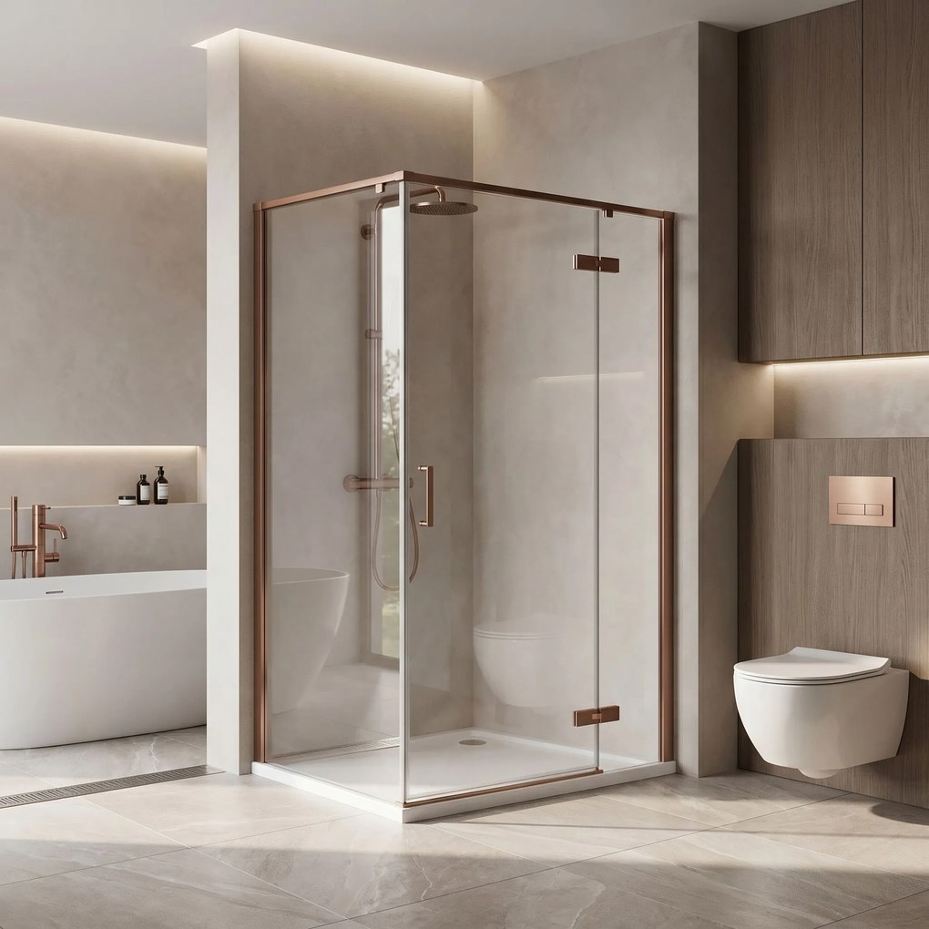 Cabina doccia Rea Bruno 120x90 Brush Copper