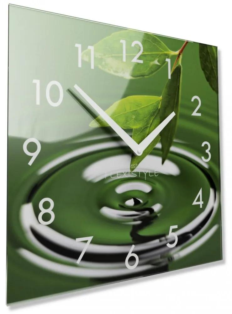 Orologio decorativo in vetro con stampa naturale verde , 30 cm