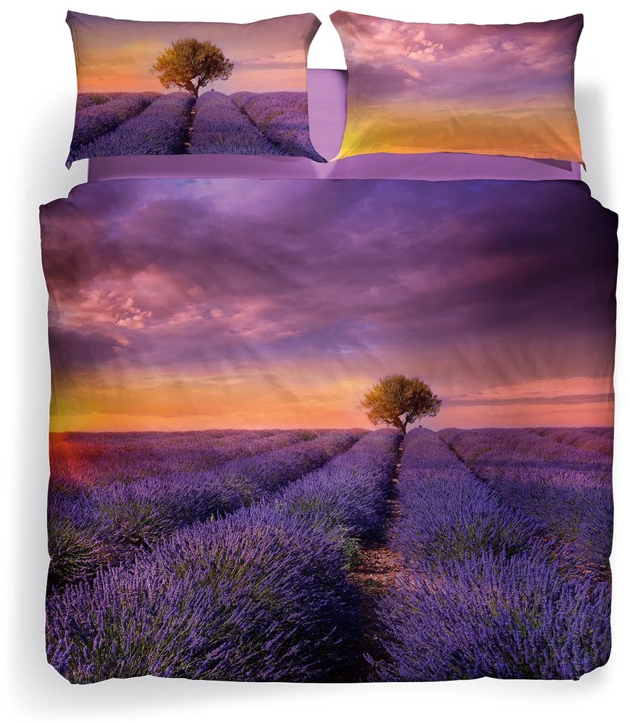 Copripiumino Matrimoniale Lavender sunset   in Cotone Sogni