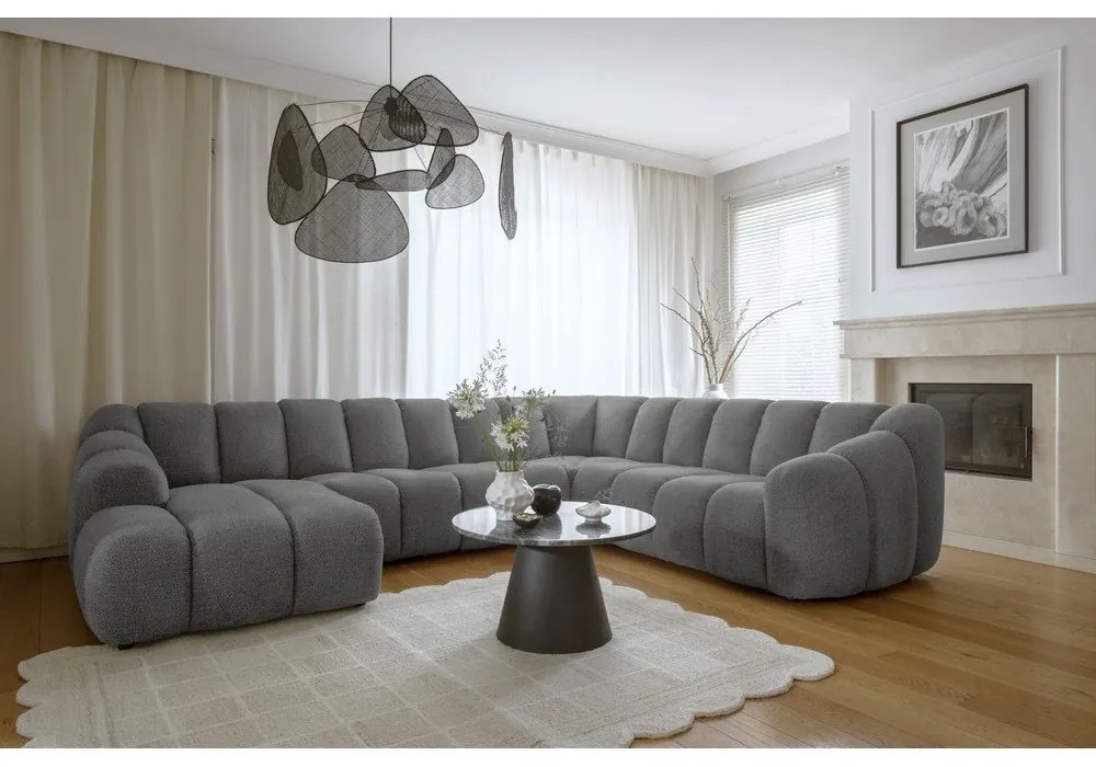 Divano angolare grigio (con penisola a destra/a U) Shell – Miuform