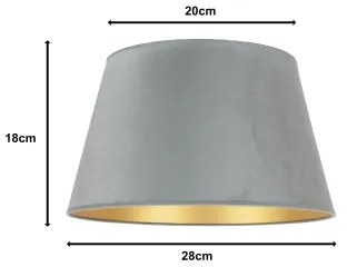 Duolla - Paralume per lampada da tavolo CONE M E27 diametro 28 cm grigio