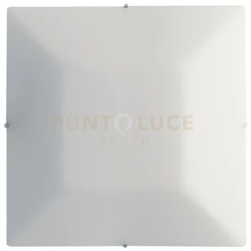 Plafoniera osiride bianca 4 luci attacco e27 50x11,5x50cm in vetro ...