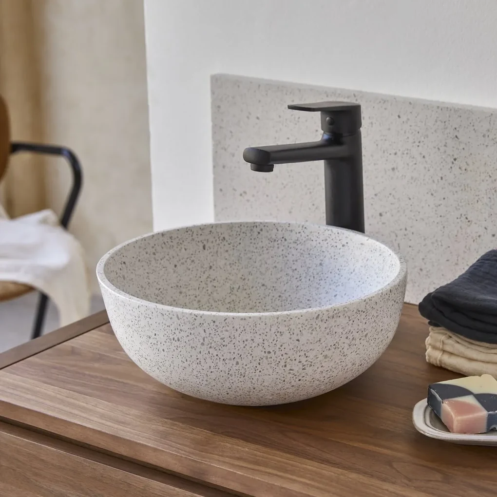 Lavabo da appoggio in marmo grigio 40 cm - Arredo bagno - Tikamoon