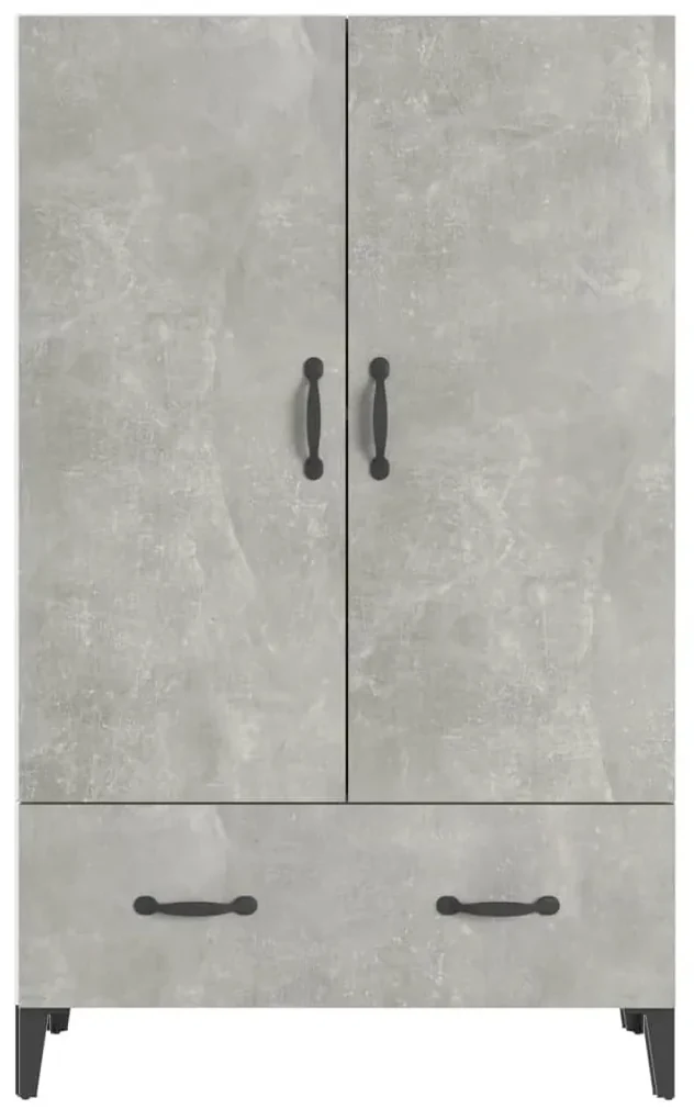 Credenza grigio cemento 70x31x115 cm in legno multistrato