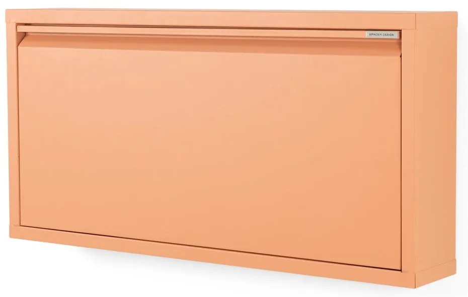 Scarpiera color salmone in metallo con ante ribaltabili 75x37,5x12,5 cm Billy – Spinder Design