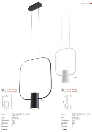 Redo 01-1226 - Lampada da tavolo LED dimmerabile DOM LED/21W/230V bianca