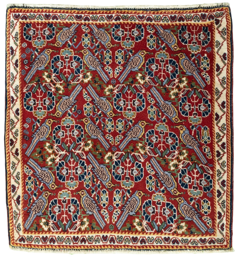 Shiraz Tappeto persiano 70x80 Rosso (Iran) Annodato A Mano