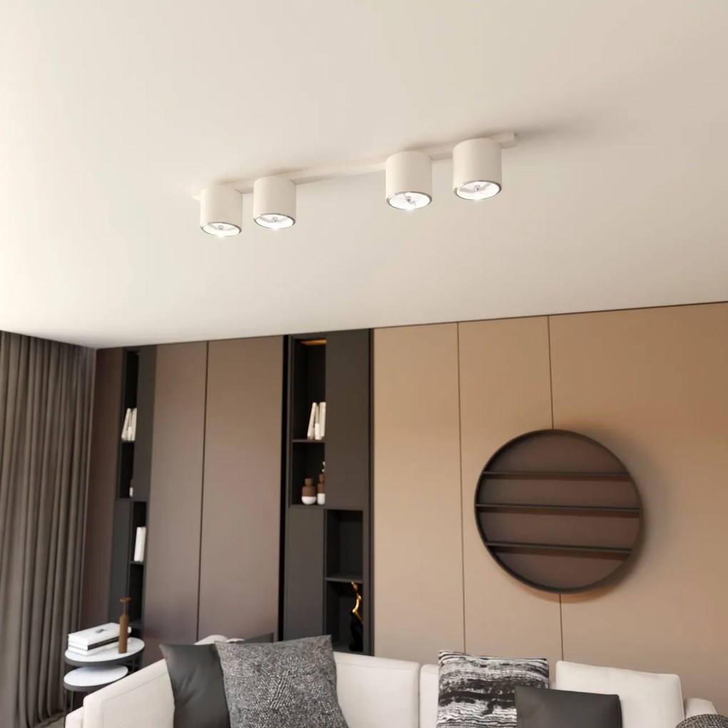 Lampadario da Soffitto in Acciaio AR111 NANO 4 Nero/Bianco 4xAR111