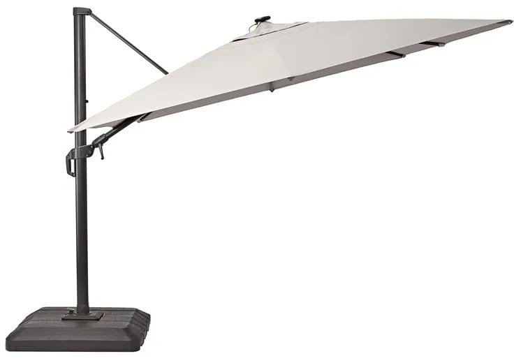 Ombrellone a palo laterale grigio SONORA II NATERIAL con telo rettangolare tortora L 282 x P 390 x H 274 cm