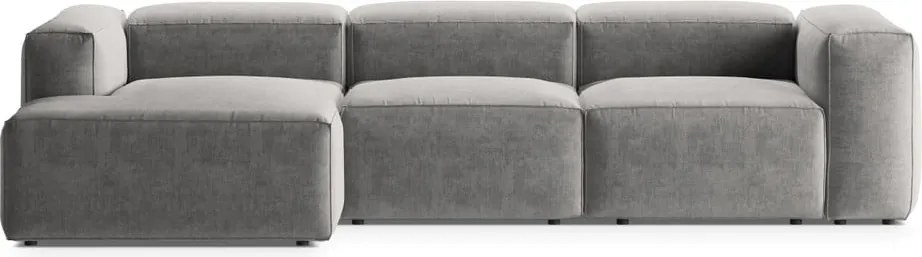 Divano angolare grigio chiaro (con penisola a sinistra/con chaise lounge) Bergamo – Cosmopolitan Design