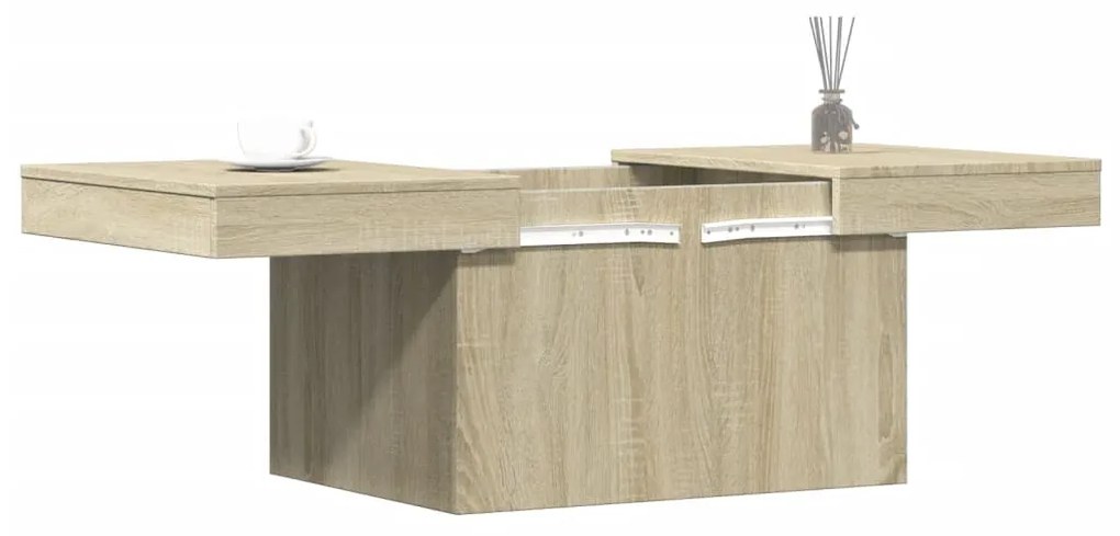 Tavolino da salotto rovere sonoma 80x55x40 cm legno multistrato