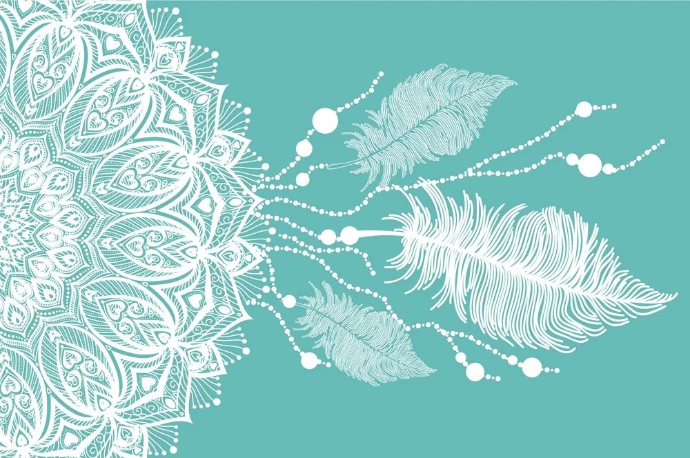 Carta da parati – Mandala magico su sfondo verde
