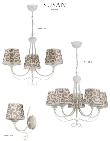 Jupiter 1494 - Lampadario a sospensione con catena SUSAN 5xE27/60W/230V