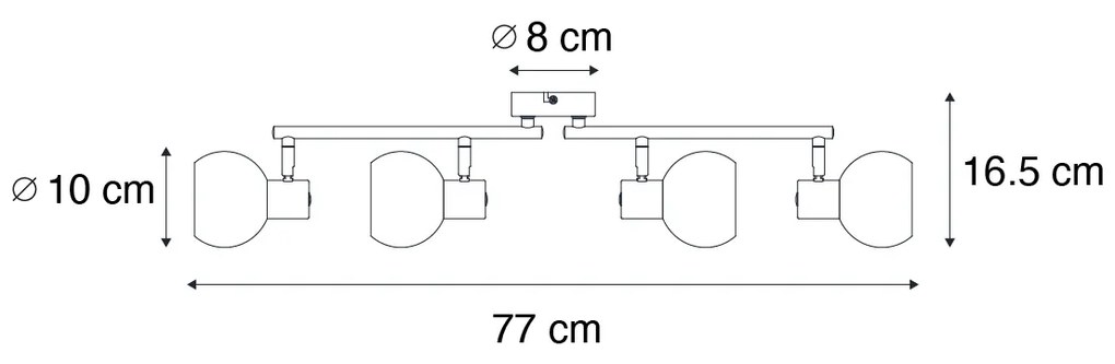 Faretto da soffitto smart oro con vetro opale 4 luci regolabili incl. 4 Wifi P45 - Anouk