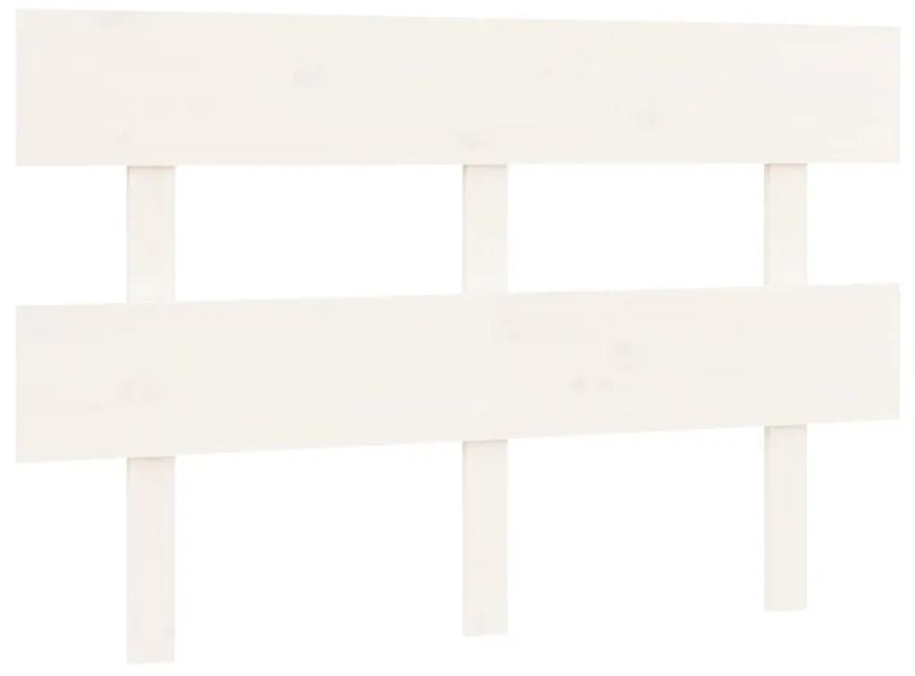Testiera per letto bianca 144x3x81 cm in legno massello di pino