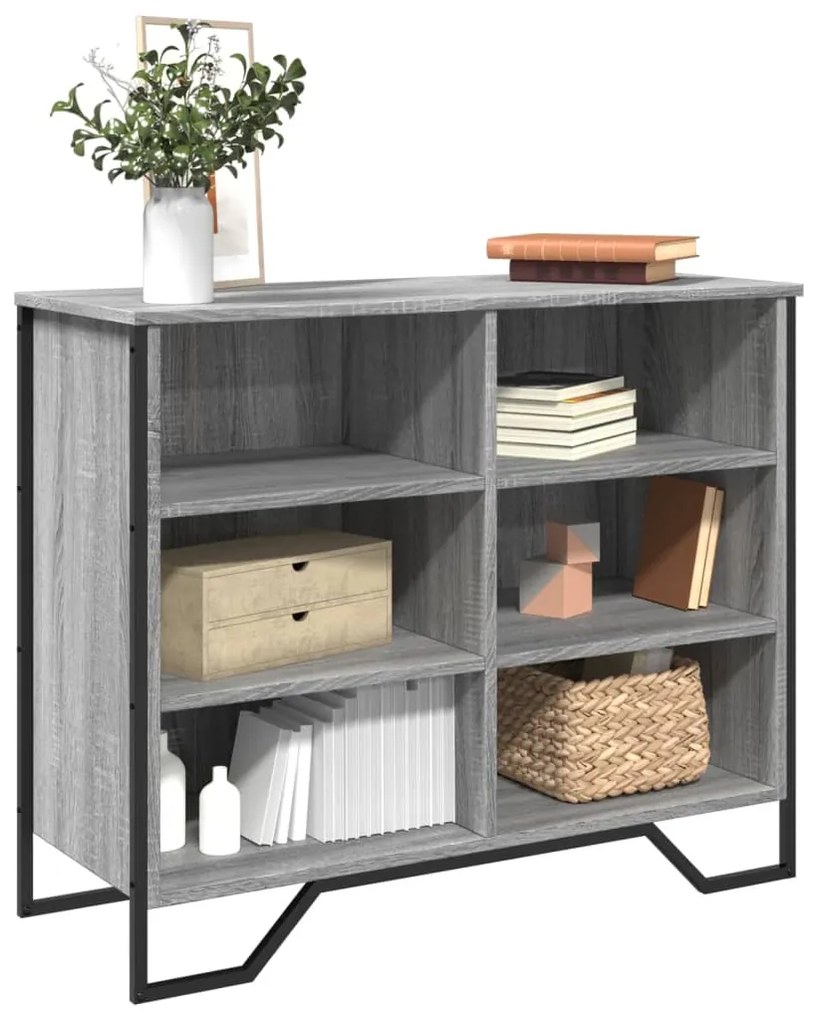 Credenza Grigio Sonoma 91x35,5x74,5 Cm İn Legno Multistrato /
