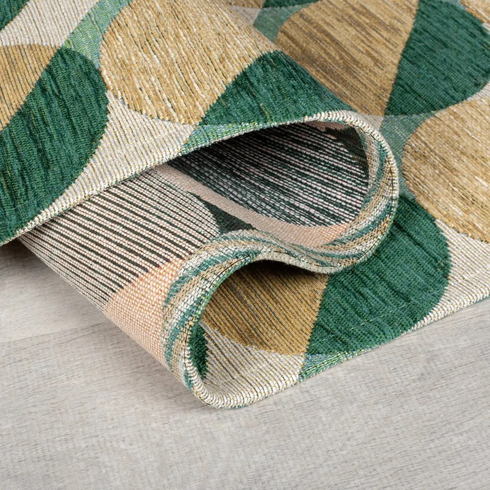 Tappeto giallo-verde 120x170 cm Carlos Circle Geo - Flair Rugs