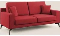 Divano 3 Posti 206x95x91 cm in Tessuto Rosso