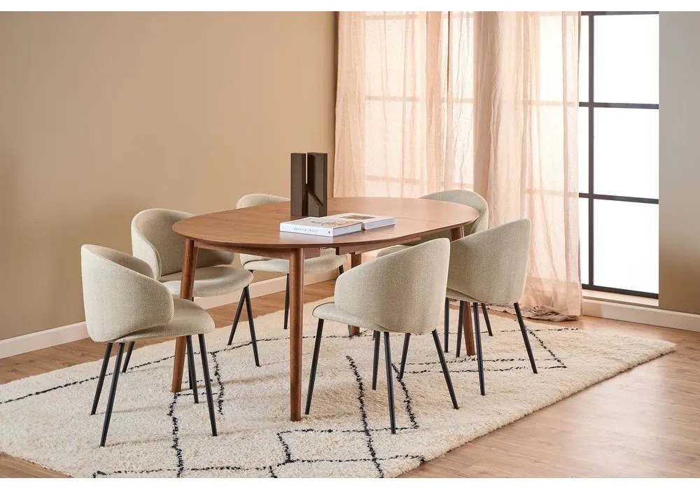 Tavolo da pranzo rotondo con effetto noce allungabile con estensione ø 115 cm Montreux – Actona